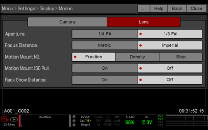 Display Mode: Lens